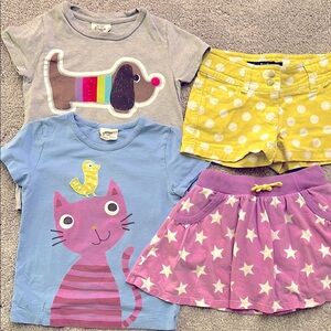 Colorful Kids Pajama Set with Dog and Cat Prints